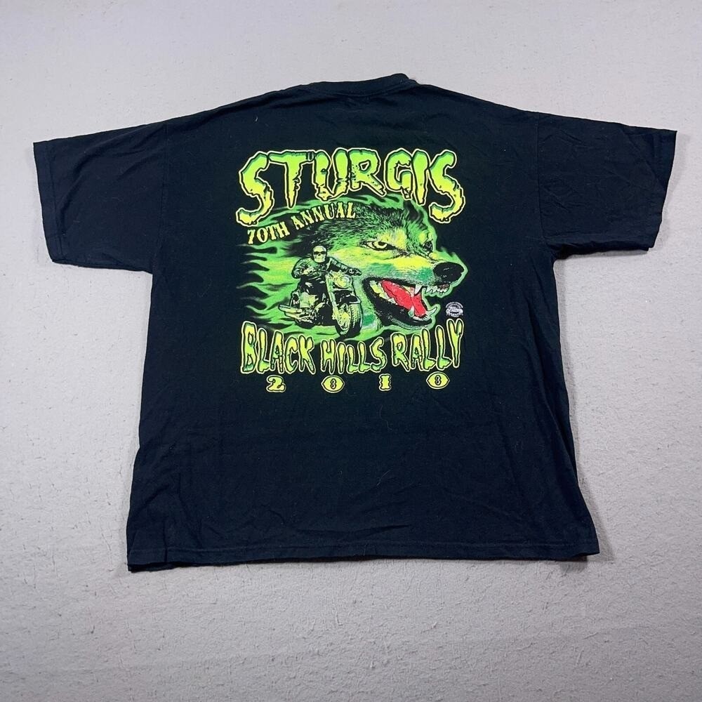 Sturgis Black Hills Rally 2010 70th Annual Wolf Biker Graphic T Shirt Men‎ XL